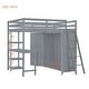 preview thumbnail 8 of 11, Lodge Design Full Size Loft Bed with Wardrobe and Desk,Solid Wood Design