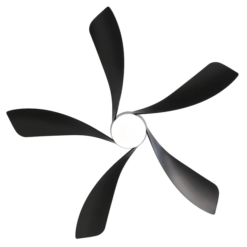 45 Inch / 52 Inch White Ceiling Fan with Dimmable LED Light and Remote, 6-Speed Reversible DC Motor, ABS Blades
