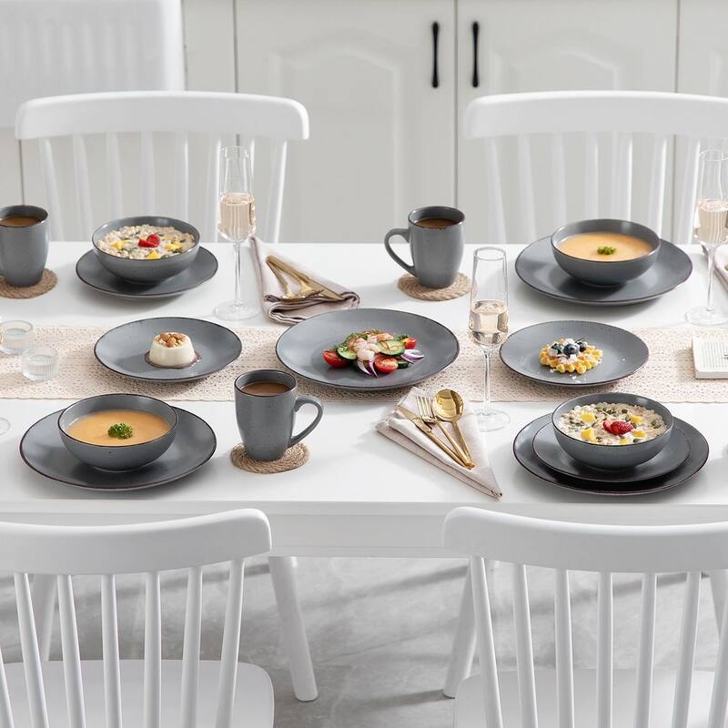 vancasso Moda 16-Piece Matte Speckled Dinnerware Set, Service for 4