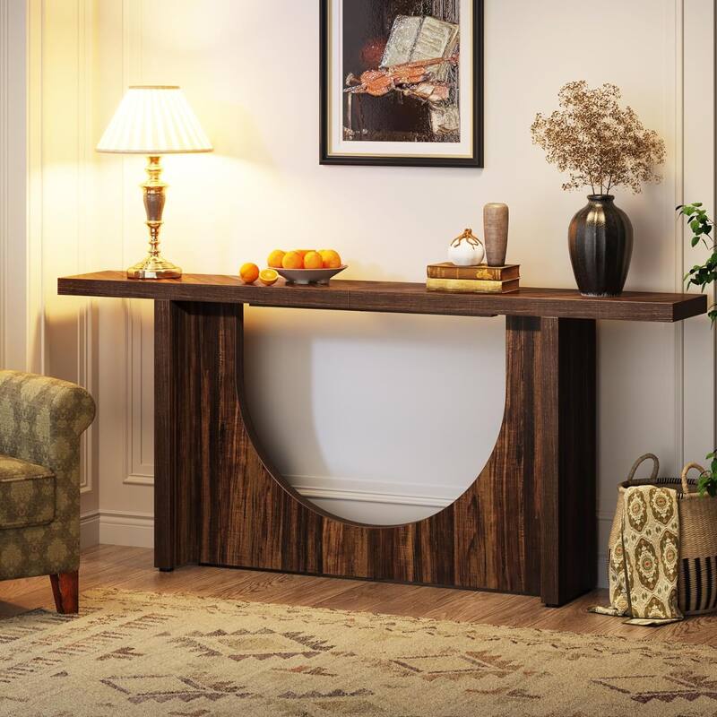 Extra Long Farmhouse Console Table, Vintage Entryway Foyer Table, Wooden Hallway Accent Table