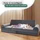 preview thumbnail 7 of 6, 11-Piece Kids Couch Sofa, Convertible Foam and Floor Cushion, Grey - 70.8"×31.5"×19.7"