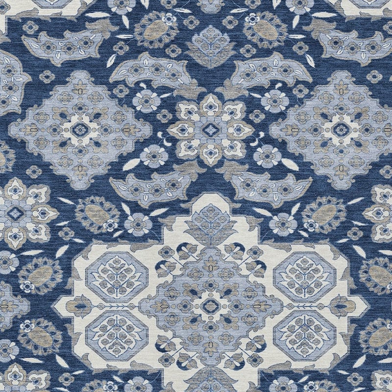 HomeRoots Medallion Traditional Rectangle Outdoor Rug