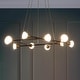 preview thumbnail 1 of 5, Modern Contemporary 10-Light LED Black Gold Chandelier Pendant Lights for Dining Room - 28" D x 6" H