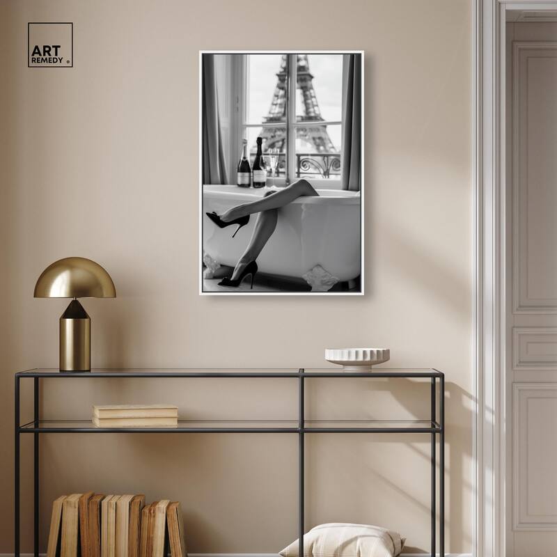 Bathtub Sit Back Glam Canvas by Art Remedy