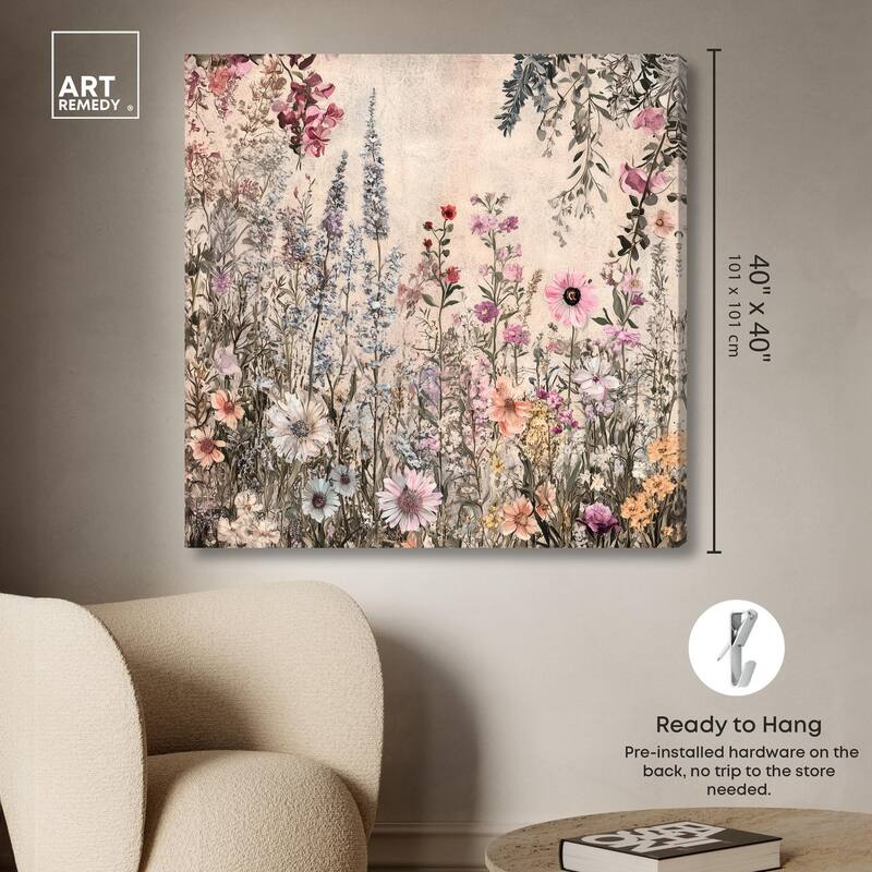 Chiffon Cosmos Canvas by Art Remedy, Gallery Wrapped