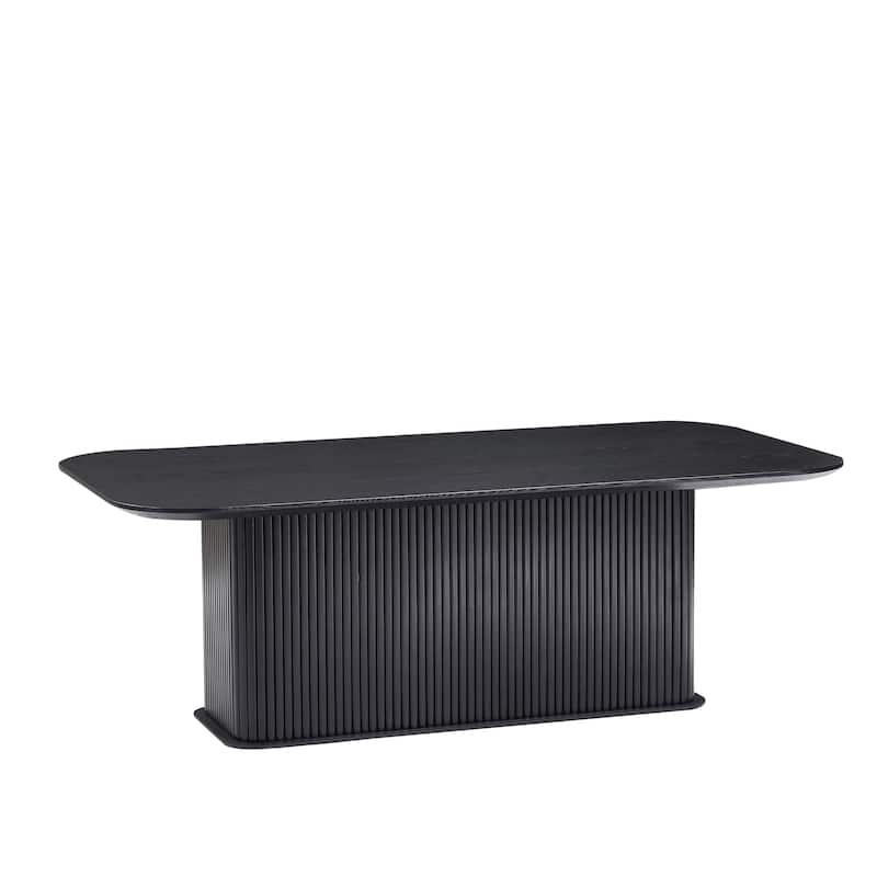 Wooden Rectangular Coffee Table with Solid Base