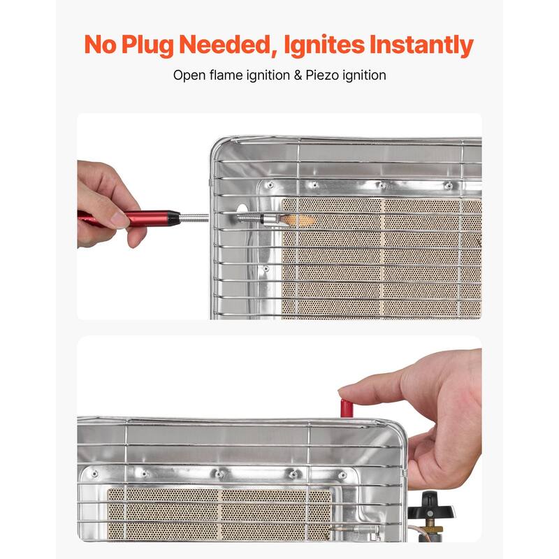 13000 BTU Propane Gas Heater with Stepless Temperature Control - 11.81 x 9.84 x 3.94 inches