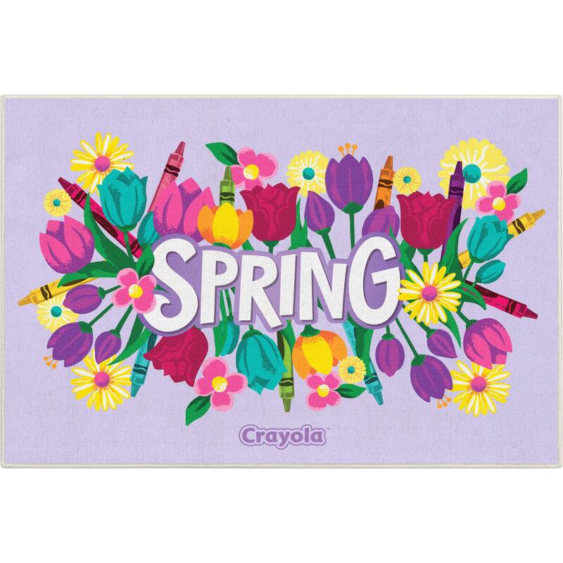Crayola Spring Lilac Floral Area Rug By Well Woven - Lilac - 3' 3" x 5' - Rectangle