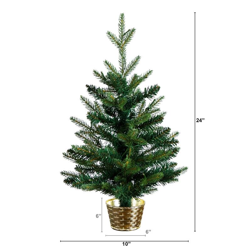 2-ft Pre-Lit Artificial Classic Christmas Tree with 35 LED Lights