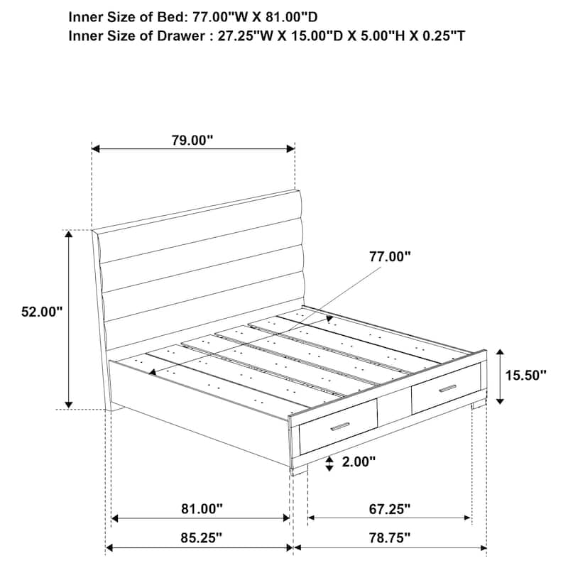 Felicity Platform Bedroom Set White