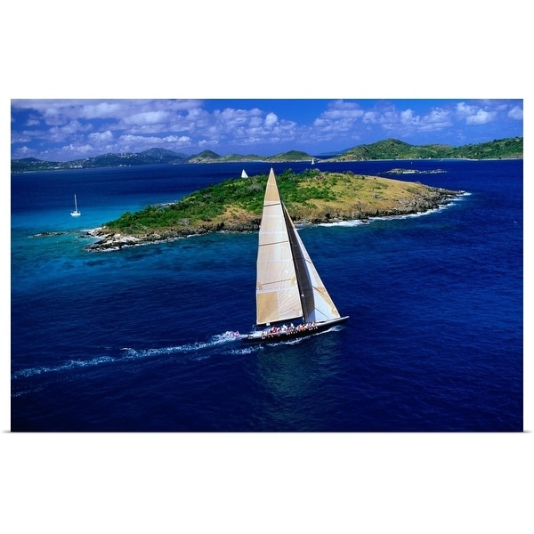 "The Americas Cup challenger, 'Stars and Stripes' practices off St John" Poster Print