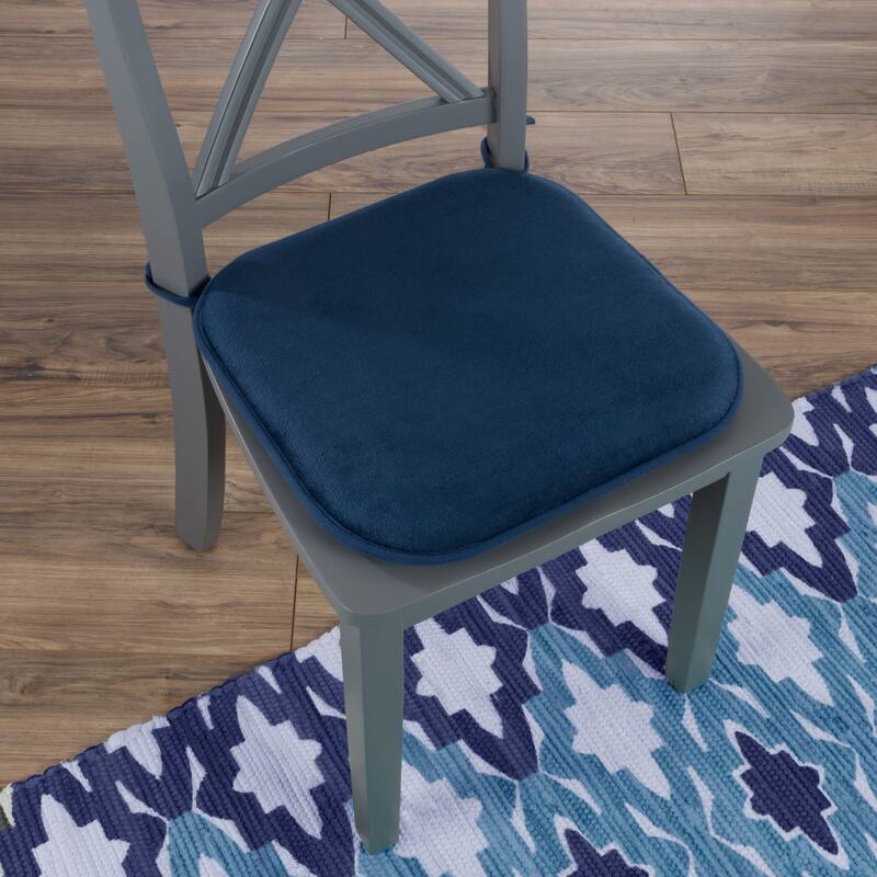Memory Foam Chair Cushion- 16”x 16.25” Plush Chair Pad with Ties by Windsor Home