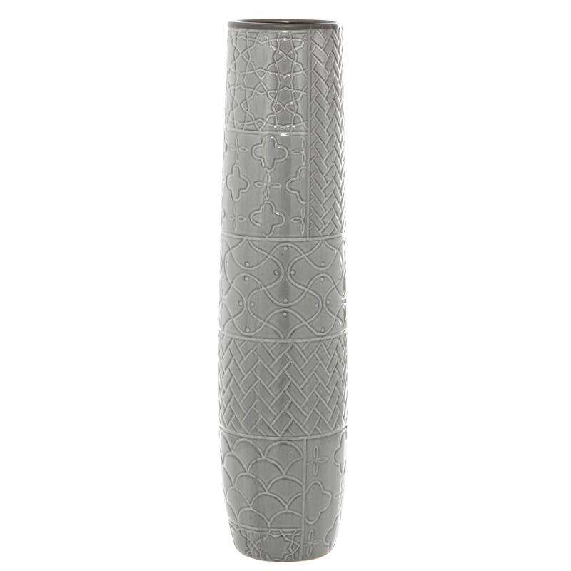 Ceramic Vase with Varying Patterns - Gray - Roche River Decor