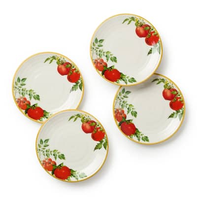 Certified International Pomodoro 6" Canape/Luncheon Plates,Set of 4 - 6'' W x 6'' D x 0.75'' H