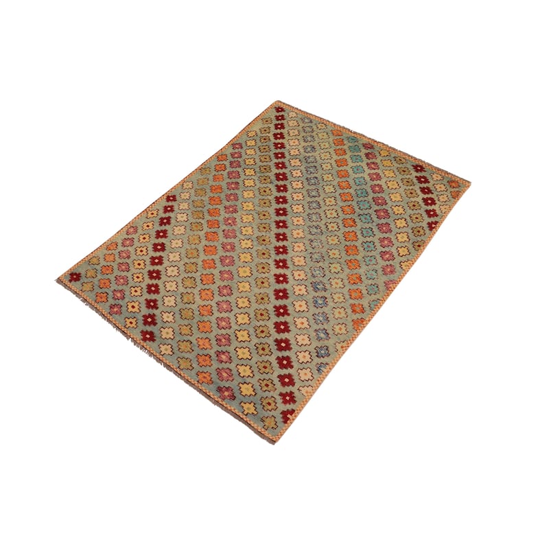 Eclectic Balochi Leon Blue/Red Hand Knotted Wool Rug - 4'9'' x 8'0''
