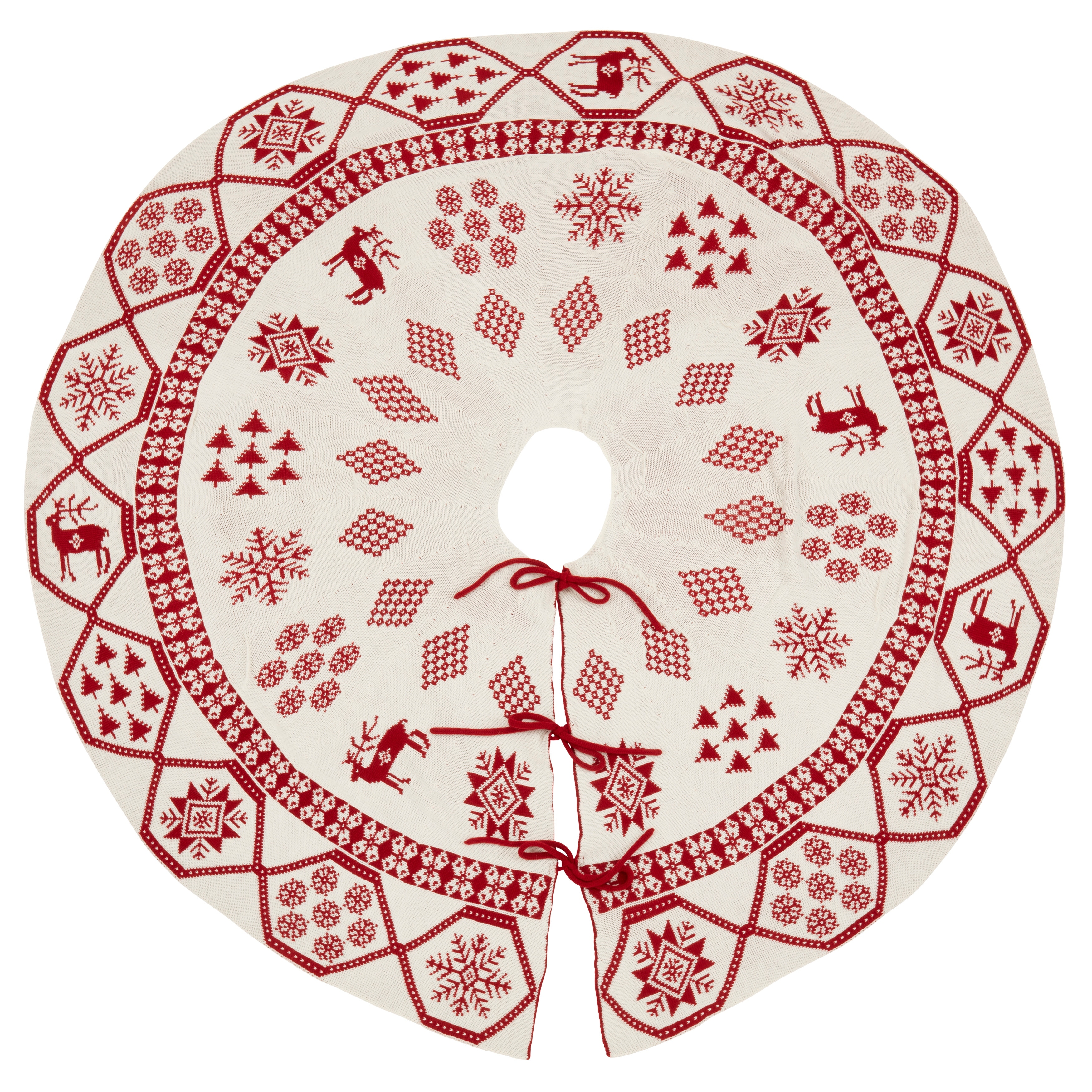 Saro Lifestyle Two-Way Festive Knit Tree Skirt