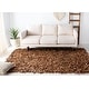 preview thumbnail 102 of 136, SAFAVIEH Handmade Leather Shag Carlijn Modern Decorative Rug 3' Square - Brown - Square