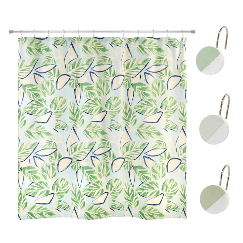 Nicole Miller Tropiluxe Shower Curtain & Hook Set