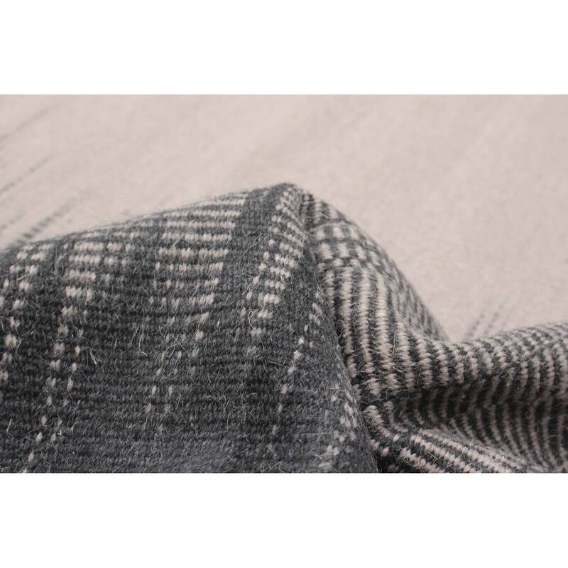ECARPETGALLERY Flat-Weave Ankara FW Light Grey Wool Kilim - 4'11 x 7'10