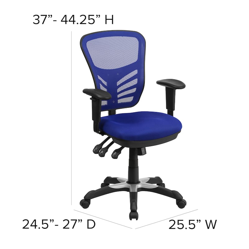 Mid-back Blue Mesh Adjustable Ergonomic Office Chair