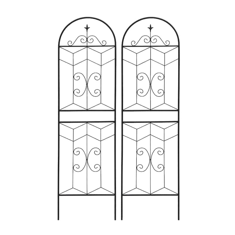 4 Pack Metal Garden Trellis Rustproof Trellis for Climbing Plants Outdoor Flower Support Black