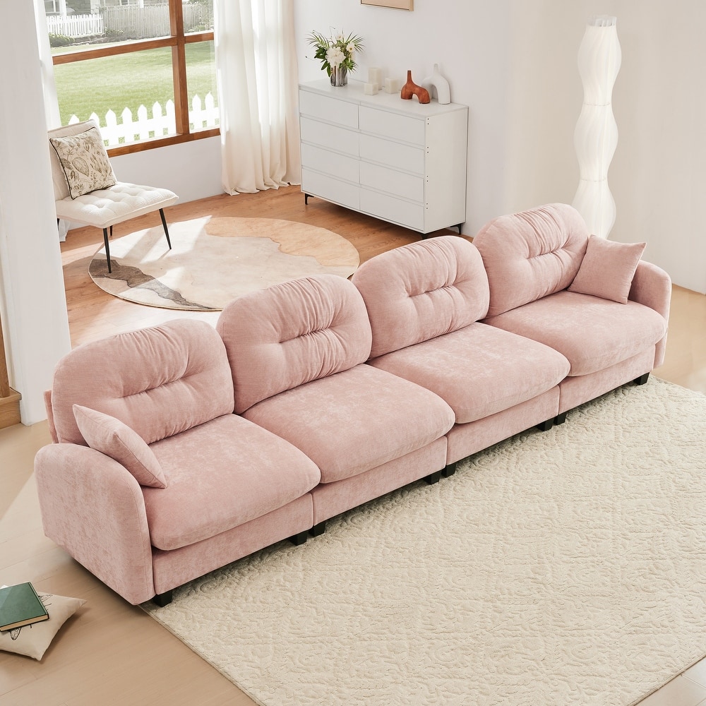 Modular Chenille Tufted Sofas Fits Bedroom, Living Rooms