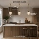 preview thumbnail 10 of 10, Modern Glam 1-Light Brass Clear Ribbed Glass Pendant Light for Kitchen Island - 9"