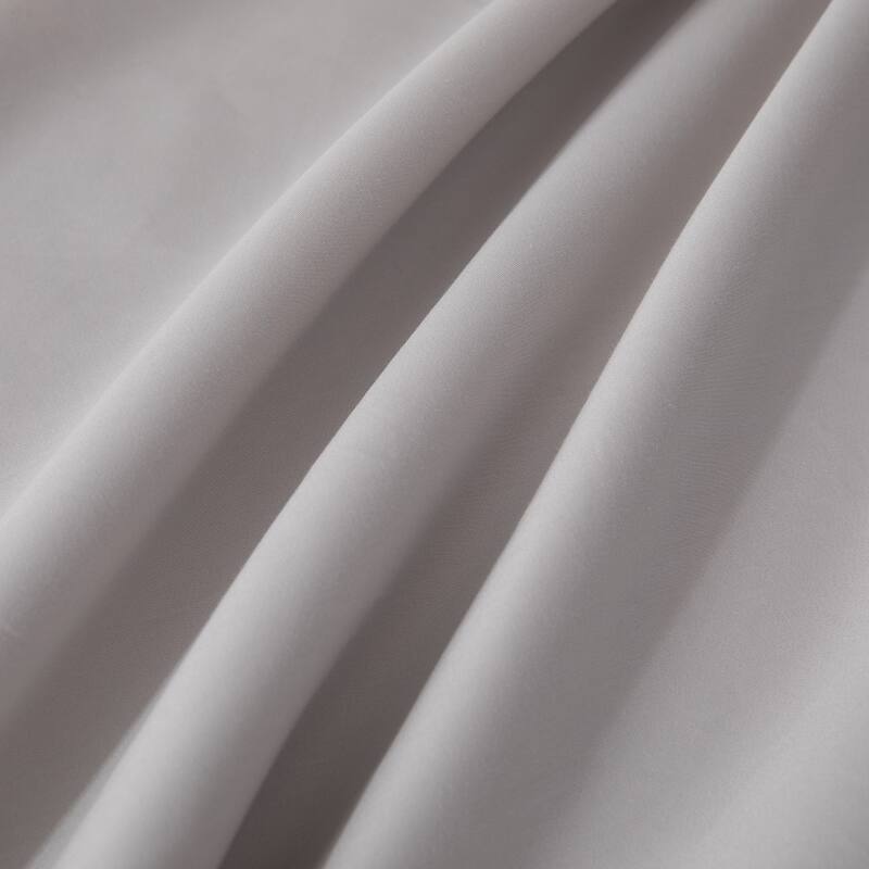 WHOLINENS Long Staple Cotton Sateen 400 TC Duvet Cover Set, Solid Color