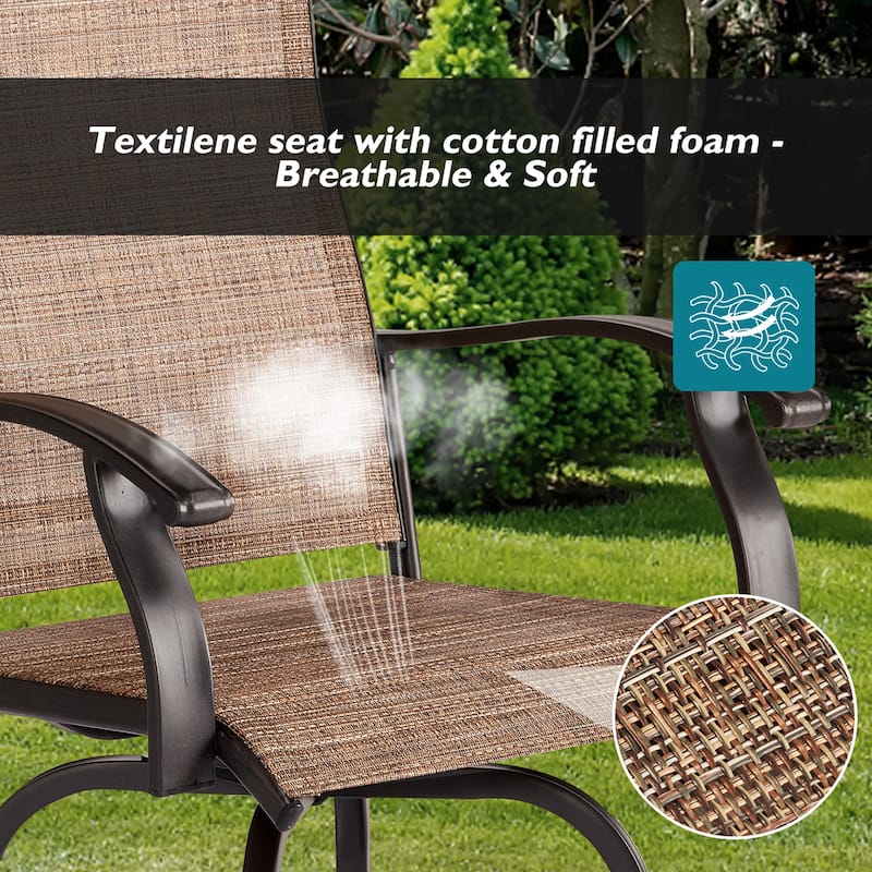 Aoxun Outdoor Metal Bar Height Swivel Bistro Set