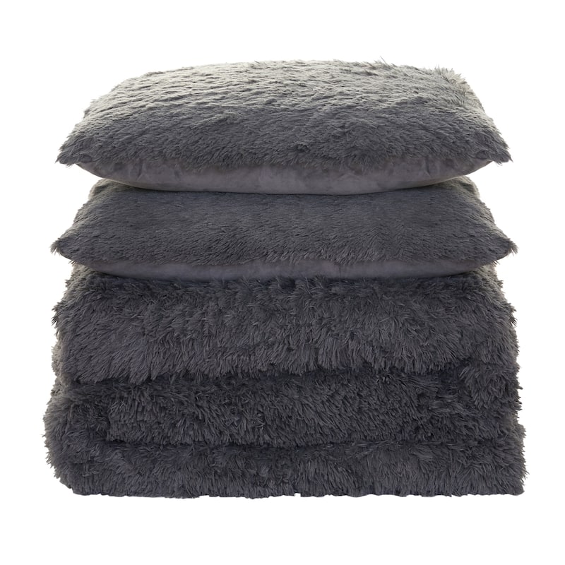 Long Plush Shaggy Comforter Set