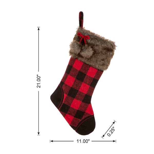 dimension image slide 0 of 2, Glitzhome 21"L Plush Christmas Stockings
