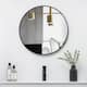 Neutypechic Modern Thin Frame Wall-Mounted Vanity Round Mirror - 20 - Black