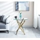 preview thumbnail 4 of 15, Round Glass Coffee Table with Stainless Steel Legs 21.83 - Gold