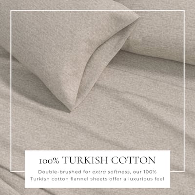 Linery & Co. Cotton Blend Double-Brushed Heathered Flannel Bed Sheet Set