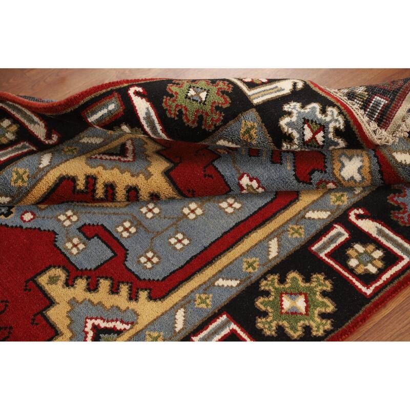 Hand Knotted Oriental 100% Wool Carpet Traditional Geometric Red Viss Area Rug - 5' 9'' X 4' 1''