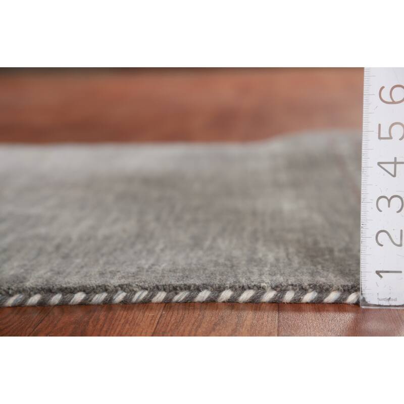 Hand Knotted Oriental 100% Wool Carpet Tribal Animal Pictorial Greys & Charcoal Gabbeh Area Rug - 4' 10'' X 3' 0''