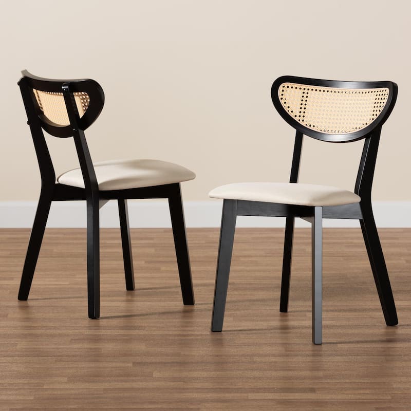 Dannell Mid-Century Modern Wood 2-Piece Dining Chair Set