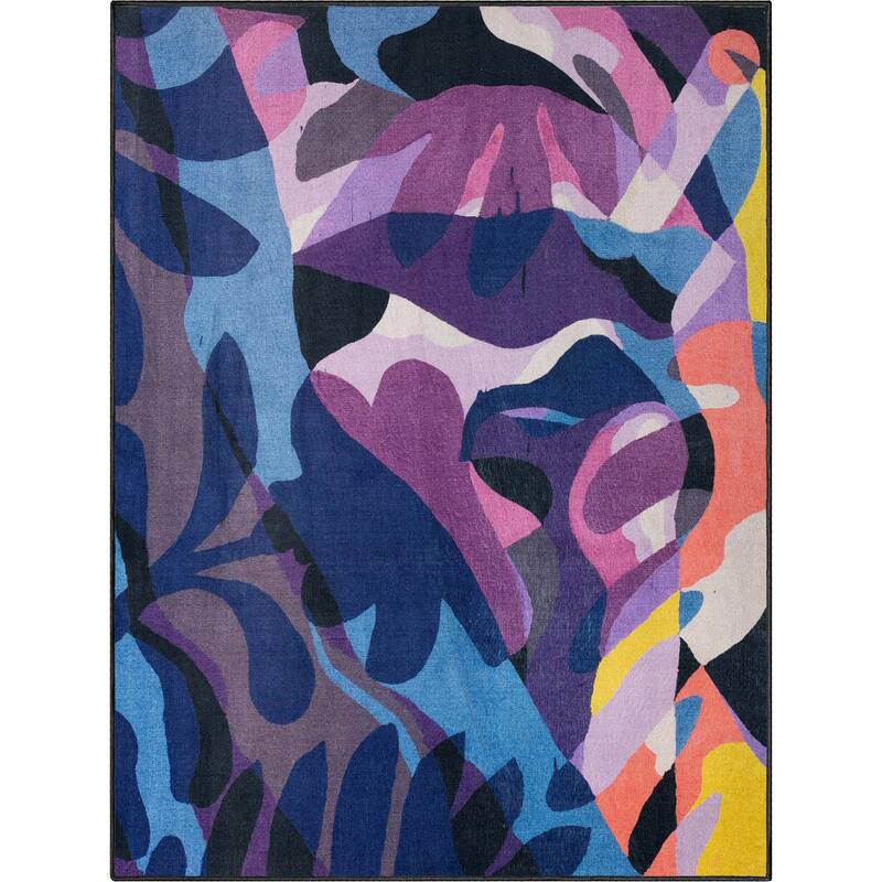Well Woven x Misha Tyutyunik Sunday Jungle Nocturne Rug - 5' 3" x 7' 3" - Multi - Rectangle