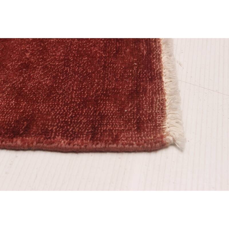 ECARPETGALLERY Hand-knotted Vibrance Coral Wool Rug - 7'10 x 9'9