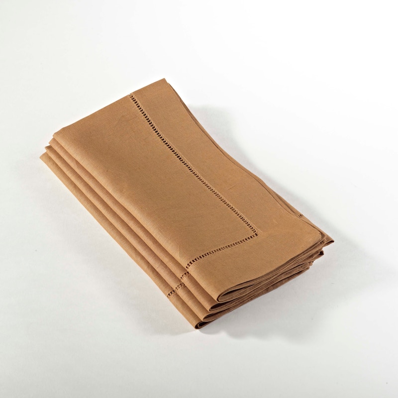 Hemstitched Linen Dinner Napkins (Set of 4)