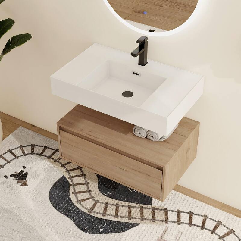 Malwee 30"/60" Floating Bathroom Vanity, Wall Mounted Bathroom Vanity with Single/Double Sink and Soft Close Drawers