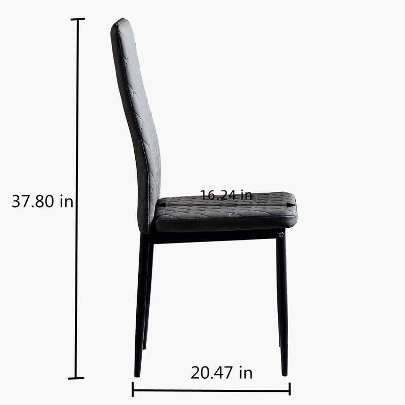 Modern Minimalist Fireproof Leather Dining Chair,Set of 6