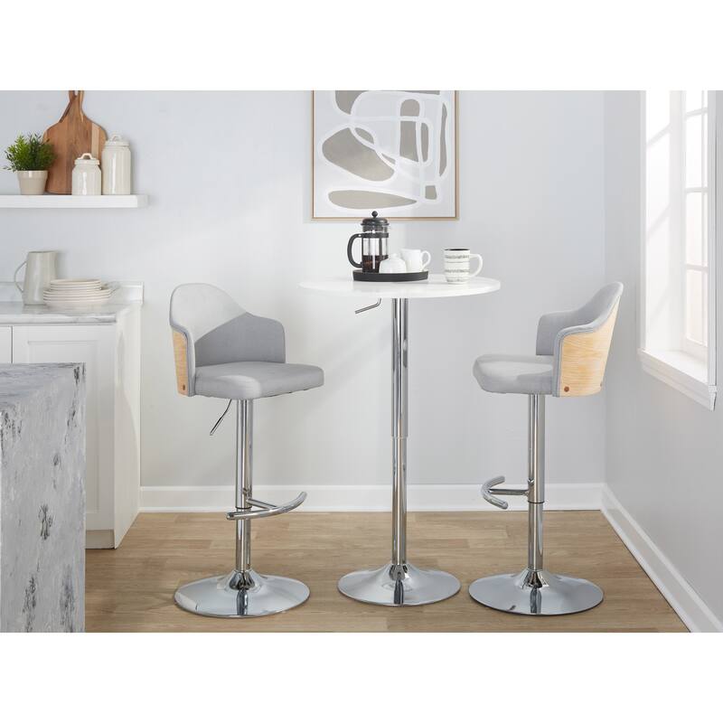 Carson Carrington Valsatra Adjustable Bar Stool with Rounded T Footrest (Set of 2)
