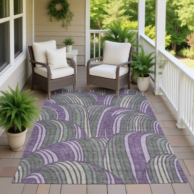 Machine Washable Indoor/ Outdoor Modern Parsons Chantille Rug