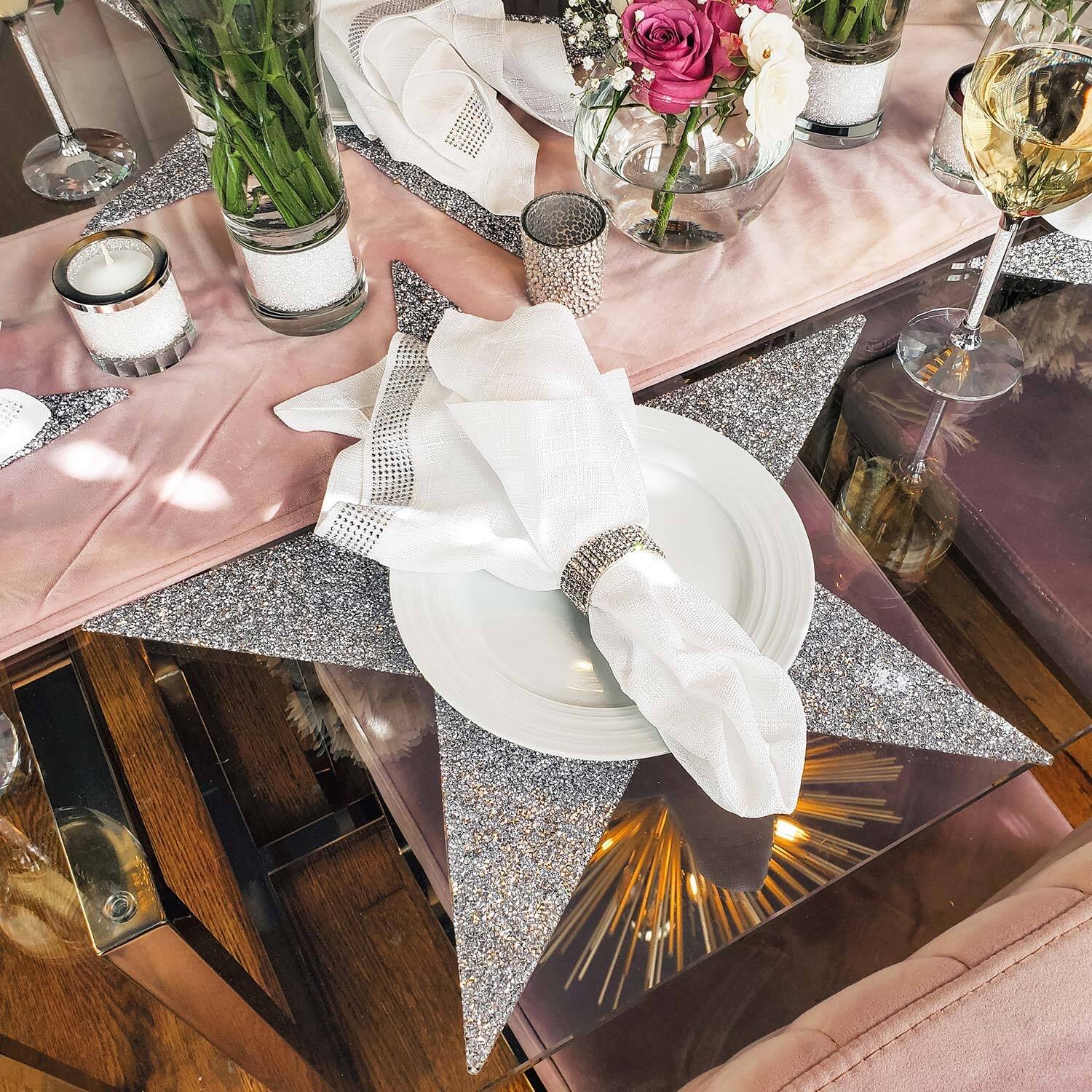 Sparkles Home Luminous Rhinestone Star Shape Placemat Bed Bath