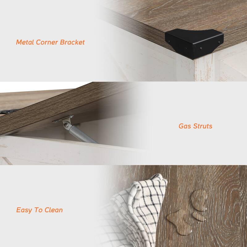 WAMPAT Modern Farmhouse Coffee Table