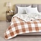 preview thumbnail 13 of 34, Luxurious Velvet Plush Fleece Reversible Sherpa Bed Blanket Full / Queen - Terracotta Buffalo Checks