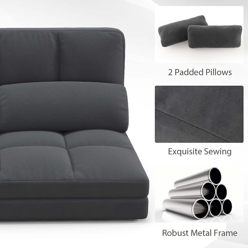 Costway Floor Sofa Bed with 2 Pillows 6 Positions Adjustable Backrest - See Details