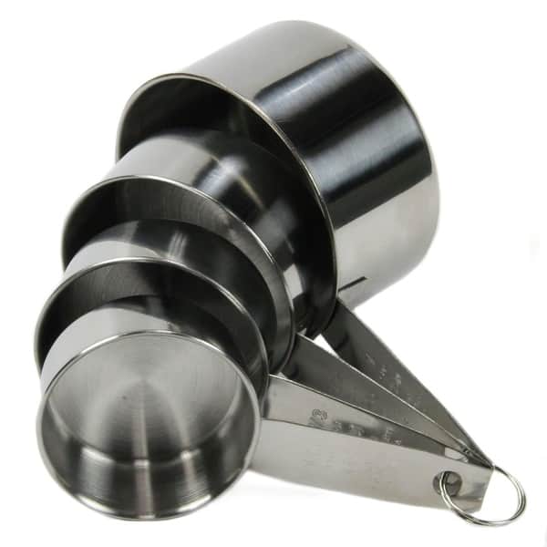 Chef Craft 4-Piece Stainless Steel Measuring Spoon Set - 1/4, 1/3, 1/2, and 1 Cup