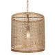 preview thumbnail 1 of 2, Maxim 31222 Hatcher 15" Wide Cage Pendant Gold